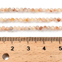 加熱された天然シトリンビーズ連売り  多面カットラウンド  2.5mm  穴：0.5mm  約157~159個/連  14.96~15.20''（38~38.6センチメートル）&nbsp;G-RM2025-05B-2mm