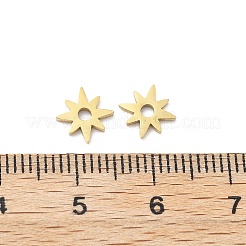 304ステンレススチールチャーム  星のチャーム  イオンプレーティング（ip）  14KGP本金メッキ  8x8x0.8mm  穴：1.6mm&nbsp;STAS-M111-01G
