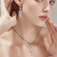 チベット風合金製ビッグペンダント20個  葉  アンティークシルバー  57x22x2mm  穴：2mm&nbsp;FIND-FH0010-41