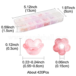 420色のフロスト透明アクリルビーズ6個  花  金箔  ミックスカラー  5.5~6x3mm  穴：1.5mm  70個/カラー&nbsp;OACR-FS0002-17B