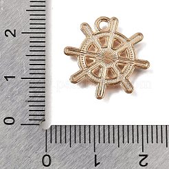 エナメルペンダントと合金  航海のチャーム  ライトゴールド  砂茶色  アンカー＆舵  18x18x1.5mm  穴：1.6mm&nbsp;AL-CBA9E11-03KCG-16
