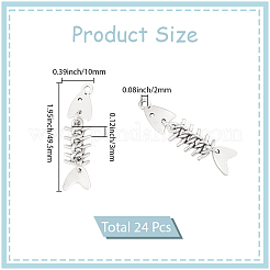 チベット風アロイペンダント24個  魚の骨  アンティークシルバー  49.5x10x3mm  穴：2mm&nbsp;FIND-SC0021-15
