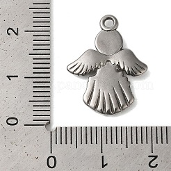 変色しない304ステンレススチールペンダント  エンジェルチャーム  ステンレス鋼色  21x17x3mm  穴：1.6mm&nbsp;STAS-N103-35P