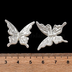 アクリルパール調ビーズ  パールカラーのスタイル  蝶  ホワイト  25.5x24.5x5.5mm  穴：1.4mm  約588個/500g&nbsp;TACR-P011-01A-01