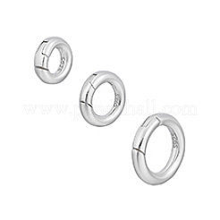 3個 3スタイル 925スターリングシルバースプリングゲートリング  銀  8~11.6x2.1mm  1個/スタイル&nbsp;STER-PH0003-31