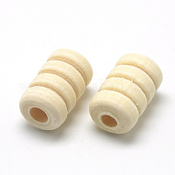 未完成の木製ビーズ  マクラメビーズ大穴  コラム  トウモロコシの穂の黄色  14x9mm  穴：4mm&nbsp;X-WOOD-T007-02