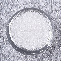 ガラスシードビーズ  機械刺繍に適合  透明色  ラウンド  透明  11/0  2x1.5mm  穴：1mm  約30000個/袋&nbsp;SEED-S042-11B-08