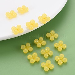 透明なアクリルビーズ  染め  [10]の形  きいろ  13x13x5mm  穴：1.5mm  約1510個/500g&nbsp;MACR-S373-02E-07