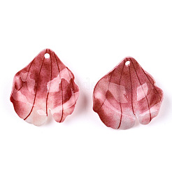 オペークアクリルパーツ  花  インディアンレッド  25~27x25~27x5~8mm  穴：1.5~2mm&nbsp;SACR-D007-01C-03