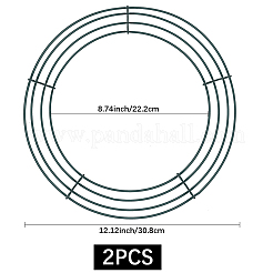 鉄製リースフレーム2個  クリスマスの結婚式のパーティーの装飾用  リング  308x2~12.5mm&nbsp;DIY-CP0013-24B