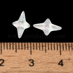 K9ガラスカボション  グリッターパウダー付き  スター  ホワイト  9.8x6.1x2.7mm&nbsp;GGLA-Z003-10B-001JW