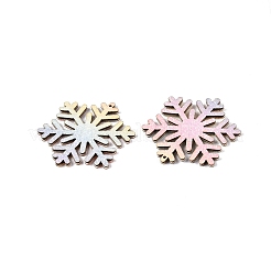 PUレザービッグペンダント  クリスマステーマ  カラフル  スノーフレーク  54x49x2.5mm  穴：1.6mm&nbsp;FIND-N005-73F