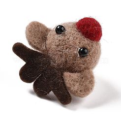 ウールフェルトディスプレイ装飾  クリスマスのトナカイ/クワガタ  キャメル  48x49x26.5mm&nbsp;DIY-K050-02