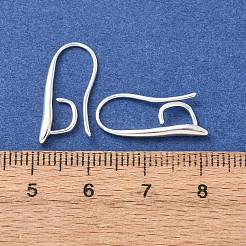 真鍮のピアスフック  カドミウムフリー＆鉛フリー  925銀メッキ  20x2mm  穴：5x3mm  ピン：0.8mm&nbsp;KK-H502-11S-01