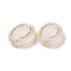 メッキアクリルビーズ  ゴールドライン入り  艶消し  オーバル  モカシン  17.5x13.5x6mm  穴：1.6mm  約610個/500g&nbsp;OACR-C013-43