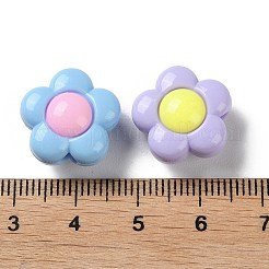 ツートンの不透明アクリルビーズ  花  16x16x9mm  穴：2.8mm  約450個/500g&nbsp;SACR-I005-08D