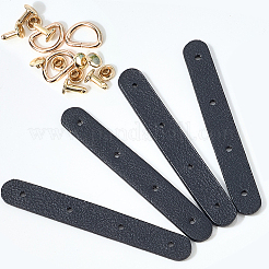 5袋入り合成皮革バックル  ネジとDリング付き  財布作り用品  ライトゴールド  ブラック  9.5x1.2cm&nbsp;AJEW-CL0002-77A