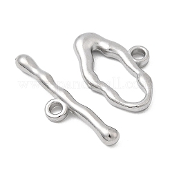 304ステンレススチールトグル留め具  ナゲット  ステンレス鋼色  25x6x3mm  穴：1.8mm&nbsp;STAS-Z179-02P