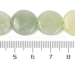 天然新しいヒスイの​​ビーズ連売り  フラットラウンド  14~15x5~5.5mm  穴：1mm  約27個/連  15.83''~15.91''（40.2~40.4センチメートル）&nbsp;G-NH0018-D01-01