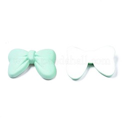 不透明なスプレー塗装のアクリルカボション  蝶結び  アクアマリン  25x34x7mm&nbsp;ACRP-S679-013