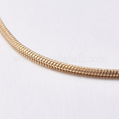真鍮製の丸いスネークチェーン  ゴールドカラー  1mm&nbsp;X1-CHC-L002-02