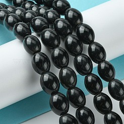 ナチュラルブラックオニキスビーズ連売り  染め＆加熱  ライス  8~8.5x9.5~10mm  穴：1mm  約40個/連  15.59~15.75''（39.6~40センチメートル）&nbsp;G-D067-D01