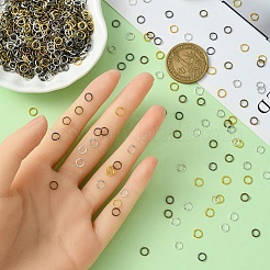 鉄真鍮オープンジャンプリング1200個6色  ラウンド  ミックスカラー  21ゲージ  5x0.7mm  内径：3.5mm  200個/カラー&nbsp;IFIN-YW0003-04