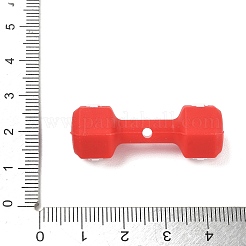 ジム器具をテーマにしたシリコン製フォーカルビーズ  2kgダンベル  レッド  37x13.5x12mm  穴：3mm&nbsp;SL-CBAE849-03B