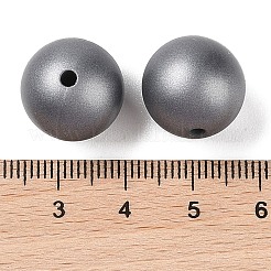 シリコーンビーズラウンドゴムビーズ 15 ミリメートルルーススペーサービーズ diy 用品ジュエリーキーホルダー作成  濃いグレー  15mm&nbsp;FIND-SX0001-192