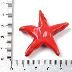 手作りの陶器ビーズ  ヒトデ  光沢釉の磁器  カラフル  39.5~40x41.5~2x10~10.5mm  穴：2mm&nbsp;PORC-Z007-08E