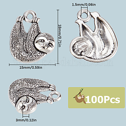 チベット風アロイペンダント100個  コアラのチャーム  アンティークシルバー  18x15x3mm  穴：1.5mm&nbsp;TIBE-SC0009-38