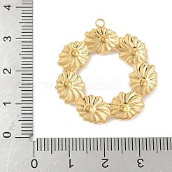 304ステンレスペンダント  花のチャーム  イオンプレーティング（ip）  18KGP本金メッキ  32x30x2.5mm  穴：1.6mm&nbsp;STAS-L293-09C-G