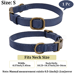 PUレザーの犬用首輪  合金パーツ  ペットの首輪  スレートグレイ  260~360x14.5x2.5mm&nbsp;AJEW-WH20070-093A-04