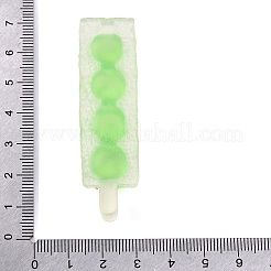 プリントされた透明樹脂製の模造食品カボション  フルーツタンフールー  ミックスカラー  63~64x16.5~17.5x12.5~14.5mm&nbsp;RE-CBA6D7B-05