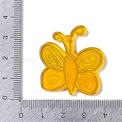 アクリルパーツ  蝶  オレンジ  34x31.5x2.5mm  穴：1.4mm&nbsp;OACR-R271-06B