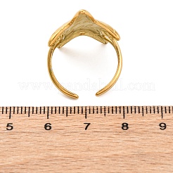 海洋動物テーマ 304 ステンレス オープン カフ リング  18KGP本金メッキ  ヒトデ  23mm  調整可能&nbsp;LS-RJEW-Q005-01H-G