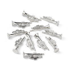 合金ペンダント  カドミウムフリー＆鉛フリー  トランペットのチャーム  プラチナ  51x20x14.5mm  穴：3mm&nbsp;PALLOY-M206-05P