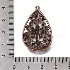 合金エナメルチャーム  赤銅鉱  ティアドロップチャーム  37.5x22.5x3mm  穴：1.4mm&nbsp;FIND-C097-01G-R