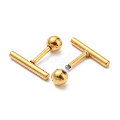 イオンプレーティング（IP）304ステンレススチールスタッドピアス  軟骨ピアス  コラム  ゴールドカラー  12x2mm&nbsp;EJEW-Z034-04C-G
