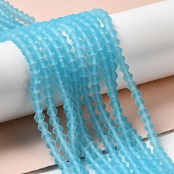 オーストリアのクリスタル曇りガラスビーズ連売りを模倣します。  グレードAA  多面カット  双円錐形  空色  2.9~3.3x2.5mm  穴：0.7mm  約135~140個/連  38~40cm&nbsp;LS-EGLA-A039-T2mm-MD20