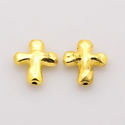 合金ビーズ  クロス  無鉛の  ニッケルフリー及びカドミウムフリーの  ゴールドカラー  14x12.5x4mm&nbsp;X-PALLOY-A018-G-NR