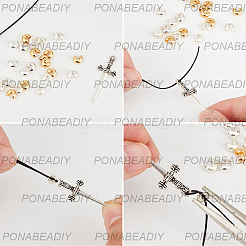900色の鉄製クリンプビーズカバー6個  ミックスカラー  3mm  穴：1.2~1.5mm  150個/カラー&nbsp;IFIN-PA0001-07A