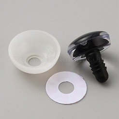 プラスチッククラフト目  安全の目  血筋ディスクとスペーサー付き  人形作り用  半円  ホワイトスモーク  23x20mm&nbsp;KY-WH0046-86C-01
