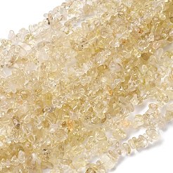 天然レモンクォーツ（加熱）ビーズ連売り  チップ  2.5~7x4.5~13.5x3.5~6.5mm  穴：0.6mm  31.50''（80センチメートル）&nbsp;G-G288-B01-01