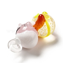 手作りランプワークペンダント  老人チャーム  きいろ  30~31x15~16x13~14mm  穴：2~3mm&nbsp;LAMP-G156-08