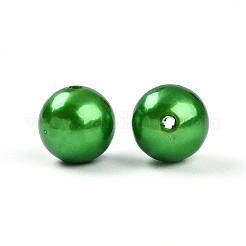 ラウンドABSプラスチックパール調ビーズ  ライムグリーン  12mm  穴：1.8~2mm  約580個/500g&nbsp;OACR-WH0088-02B
