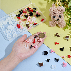 ハート型プラスチック安全クラフト鼻54袋  スペーサー付き  diyの人形のおもちゃの人形のプラシ天の動物の作成のため  ミックスカラー  9~21mm&nbsp;FIND-PH0028-79