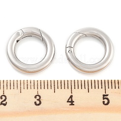変色防止リング 滑らかな 304 ステンレス スチール スプリング ゲート リング  Oリング  スナップ留め具は手作業で磨き上げられています  ステンレス鋼色  9ゲージ  15x3mm&nbsp;STAS-E073-06-C
