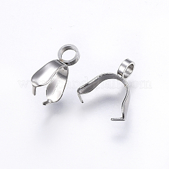 変色防止201ステンレススチールペンダントピンチベイル  ステンレス鋼色  11x9x3mm  穴：2.5mm&nbsp;STAS-E437-27P