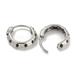 316サージカルステンレスフープピアス  リング  アンティークシルバー  14x3.5mm&nbsp;EJEW-D096-23G-AS